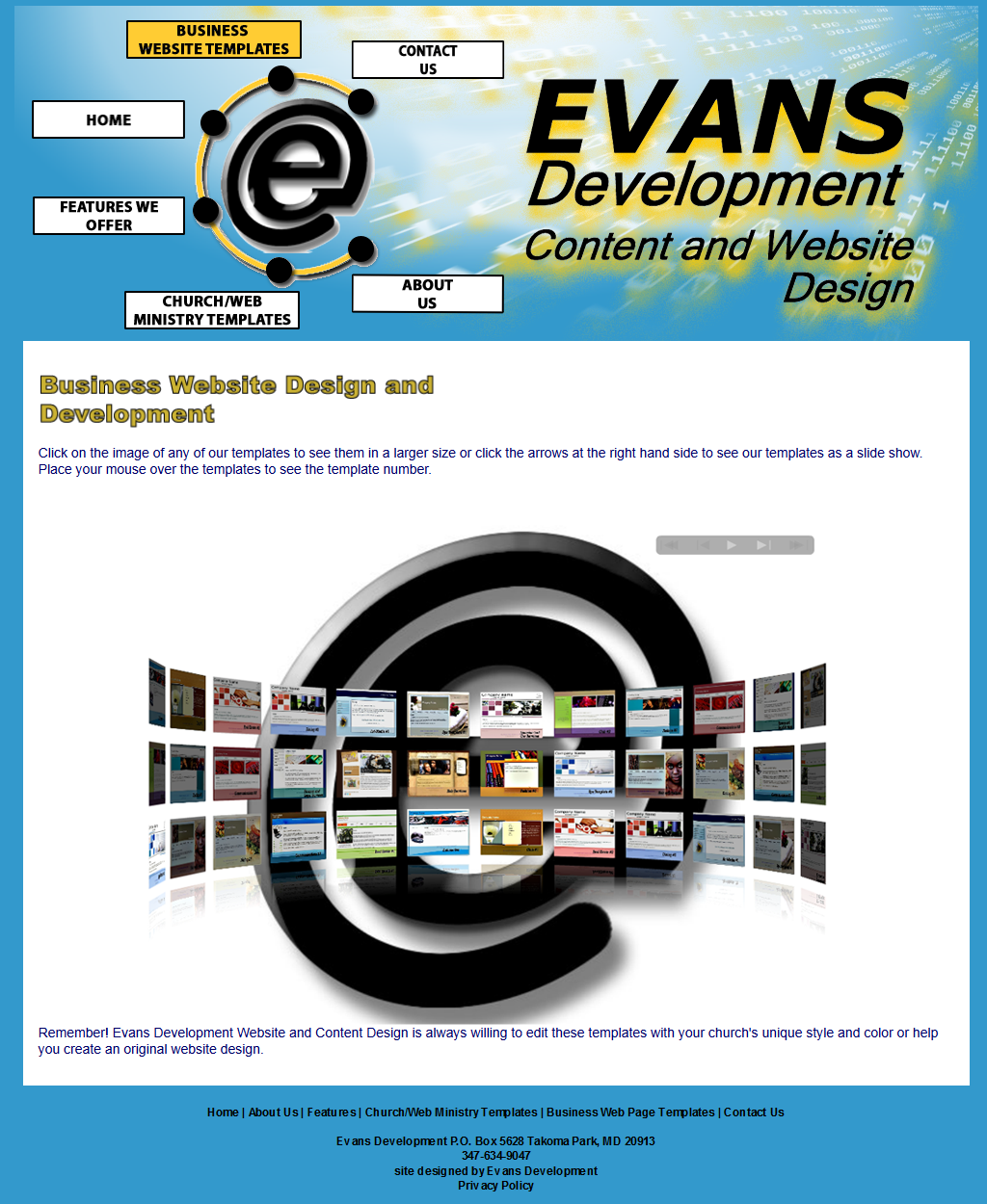 E-Dev Content and Website Design Template Page