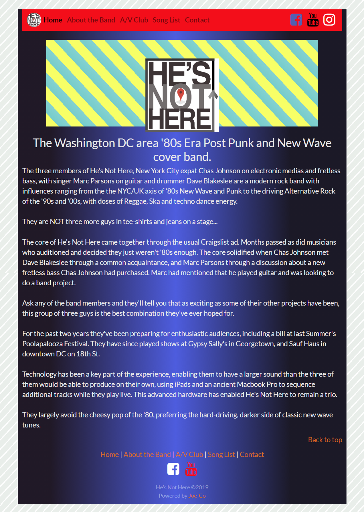 He's Not Here Band homepage