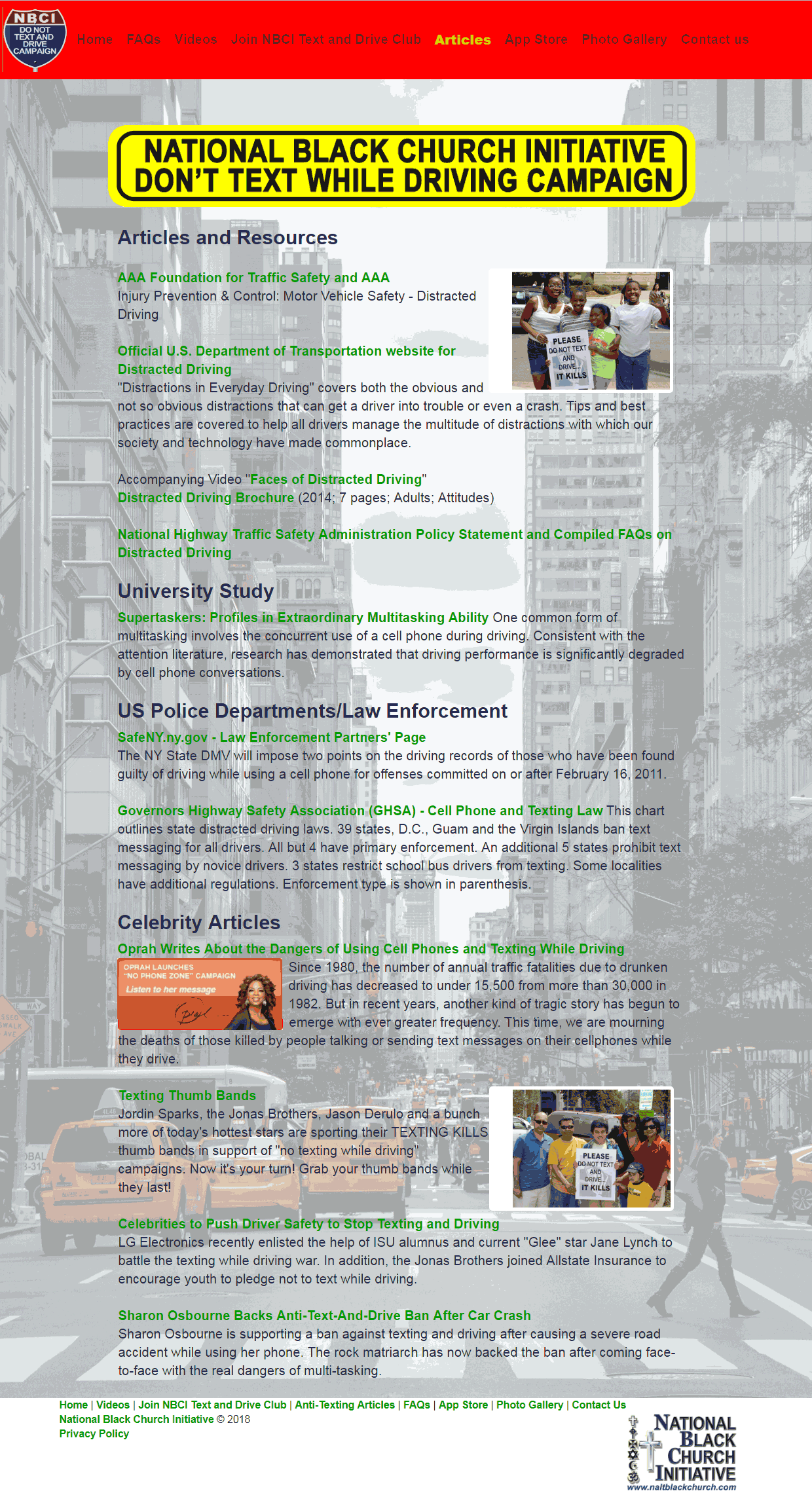 Anti Text and Drive Articles