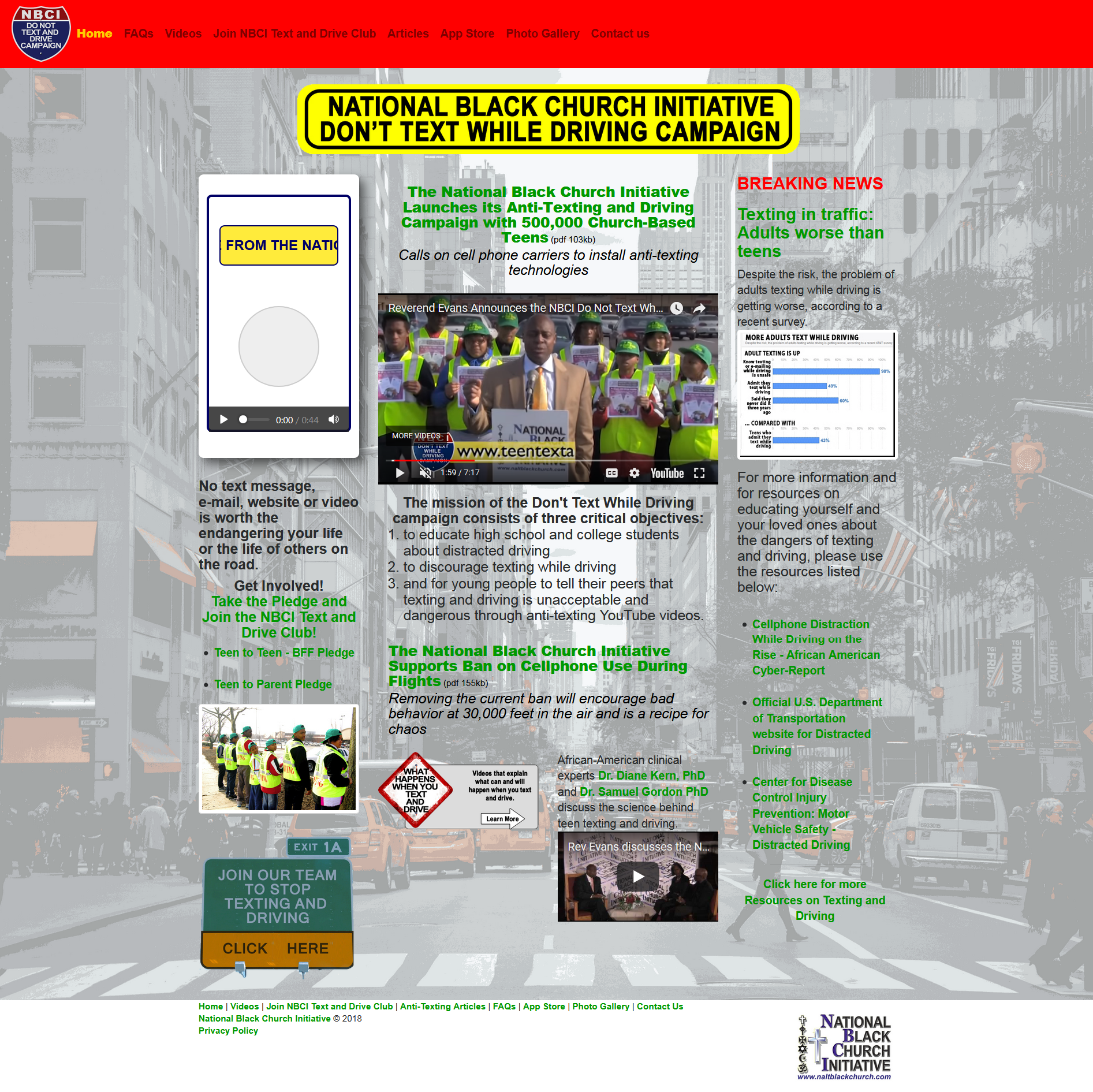 Teen Text and Drive Homepage