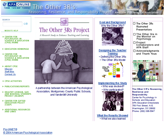 The Other 3Rs Project - Research Study to Enhance Teaching and Learning